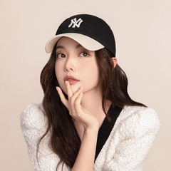 427 -  Nón MLB Unstructured Ball cap - Đen Kem - Ny Trắng To [HÀNG CHÍNH HÃNG]