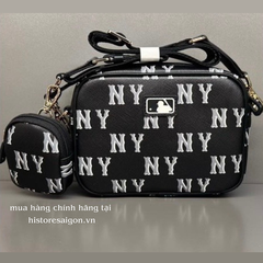 1014 -  Túi MLB NY Monogram Dia New York Black - Túi Đeo Chéo - Đen - Code 7ACRM084N 50BKS [HÀNG CHÍNH HÃNG]