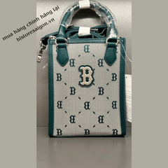 1016 -  Túi MLB Big B Dia Monogram Phonebag Dọc - Jade Xanh Lục Bảo - Code 7ACRMDB4N 43BGL [HÀNG CHÍNH HÃNG]