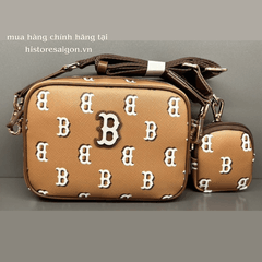 1015 -  Túi MLB Big B Monogram Dia Boston Beige Brown - Túi Đeo Chéo - Be Nâu - Code 7ACRM084N 43CAS [HÀNG CHÍNH HÃNG]