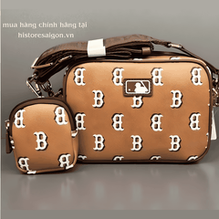 1015 -  Túi MLB Big B Monogram Dia Boston Beige Brown - Túi Đeo Chéo - Be Nâu - Code 7ACRM084N 43CAS [HÀNG CHÍNH HÃNG]