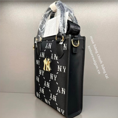 1018 -  Túi MLB NY Dia Monogram Phonebag Dọc - Black Đen - Code 7ACRMDB4N 50BKS [HÀNG CHÍNH HÃNG]