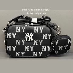 1014 -  Túi MLB NY Monogram Dia New York Black - Túi Đeo Chéo - Đen - Code 7ACRM084N 50BKS [HÀNG CHÍNH HÃNG]