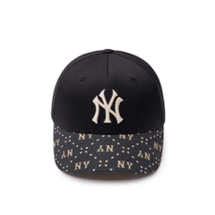 2054 - Nón MLB Diamond Monogram Point Ball Cap New York Yankees Black 3ACPM093N-50BKS [HÀNG CHÍNH HÃNG]