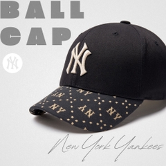 2054 - Nón MLB Diamond Monogram Point Ball Cap New York Yankees Black 3ACPM093N-50BKS [HÀNG CHÍNH HÃNG]
