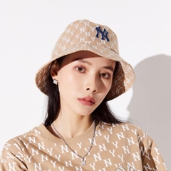 996 -  Nón MLB Bucket Hat Monogram Classic New York Yankees Beige - Code 3AHTFF02N 50BGD [HÀNG CHÍNH HÃNG]