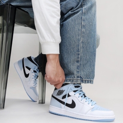 345 -  Giày Nike Air Jordan 1 Mid Ice Blue Nubuck DV1308 104 [HÀNG CHÍNH HÃNG]