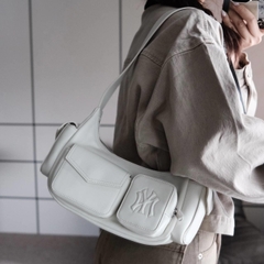 1154  -  Túi Kẹp Nách MLB Multi Pocket Cargo New York Yankees 3ABQBV25N - 50CRS Trắng  [HÀNG CHÍNH HÃNG]