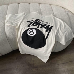 1386 - Áo Stussy 8 Ball Tea Pigment Dyed Trắng [HÀNG CHÍNH HÃNG]
