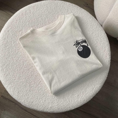 1386 - Áo Stussy 8 Ball Tea Pigment Dyed Trắng [HÀNG CHÍNH HÃNG]