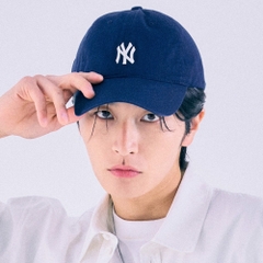 416 -  Nón MLB Unstructured Ball cap - Xanh Navy - Ny Trắng Nhỏ [HÀNG CHÍNH HÃNG]