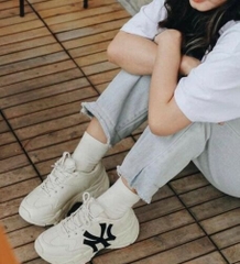 097 -  MLB Chunky Ny Trắng Kem - NY đen nghiêng - Code 32SHC1111-50B [HÀNG CHÍNH HÃNG]