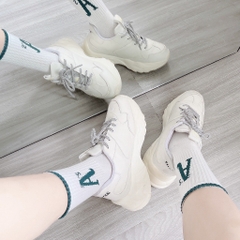 244 -  Vớ/Tất Korea MLB Thể Thao - Cổ Lửng - Big P Vàng [HÀNG CHÍNH HÃNG]