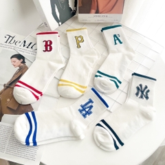 244 -  Vớ/Tất Korea MLB Thể Thao - Cổ Lửng - Big P Vàng [HÀNG CHÍNH HÃNG]