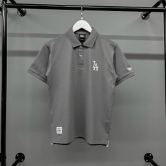1140 -  Áo Polo New Era LA Dodgers Basic Grey - Xám Đen Chì - Code 13280344 [HÀNG CHÍNH HÃNG]