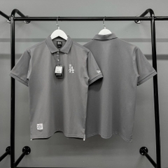 1140 -  Áo Polo New Era LA Dodgers Basic Grey - Xám Đen Chì - Code 13280344 [HÀNG CHÍNH HÃNG]