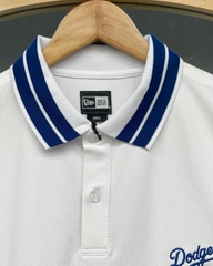 1141 - Áo Polo New Era LA Dodgers Embroidered - Trắng Cổ Xanh [HÀNG CHÍNH HÃNG]