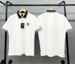 1208 - Áo Polo New Era NY Basic Trắng - Viền Cổ Đen [HÀNG CHÍNH HÃNG]