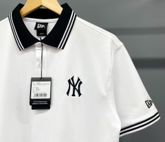 1208 - Áo Polo New Era NY Basic Trắng - Viền Cổ Đen [HÀNG CHÍNH HÃNG]