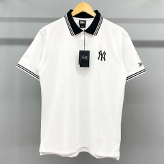 1208 - Áo Polo New Era NY Basic Trắng - Viền Cổ Đen [HÀNG CHÍNH HÃNG]