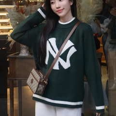 1983 - Áo Sweater New Era Knit NY Trắng Xanh Lá [HÀNG CHÍNH HÃNG]