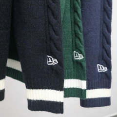 1982 - Áo Sweater New Era Knit NY Trắng Xanh Navy [HÀNG CHÍNH HÃNG]