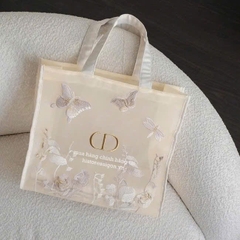 2743 - Túi Tote Dior Butterfly Gift Trắng Kem (Gift Hãng Tặng Khách) [HÀNG CHÍNH HÃNG]