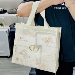 2743 - Túi Tote Dior Butterfly Gift Trắng Kem (Gift Hãng Tặng Khách) [HÀNG CHÍNH HÃNG]