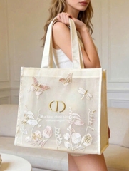2743 - Túi Tote Dior Butterfly Gift Trắng Kem (Gift Hãng Tặng Khách) [HÀNG CHÍNH HÃNG]