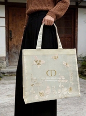 2743 - Túi Tote Dior Butterfly Gift Trắng Kem (Gift Hãng Tặng Khách) [HÀNG CHÍNH HÃNG]