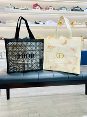 2743 - Túi Tote Dior Butterfly Gift Trắng Kem (Gift Hãng Tặng Khách) [HÀNG CHÍNH HÃNG]