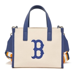 443 -  Túi MLB Canvas Basic Big Logo Small Tote Bag - Cream Blue - Code 3AORS062N-43CRS [HÀNG CHÍNH HÃNG]