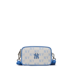 616 -  Túi MLB Korea Monogram Jacquard Mini Cross Bag New York Yankees Sky Blue 3ACRS014N-50SBD [HÀNG CHÍNH HÃNG]