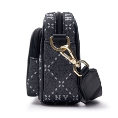 463 -  Túi Đeo Chéo MLB NY Monogram JQD - Đen Xám - Code 7ACRMD73N-50BKS [HÀNG CHÍNH HÃNG]