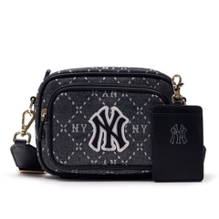463 -  Túi Đeo Chéo MLB NY Monogram JQD - Đen Xám - Code 7ACRMD73N-50BKS [HÀNG CHÍNH HÃNG]