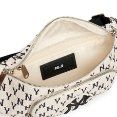 896 -  Túi MLB Monogram Hip Sack New York Yankees - Cream - Túi Bao Tử - Code 3AHSM012N-50CRD [HÀNG CHÍNH HÃNG]