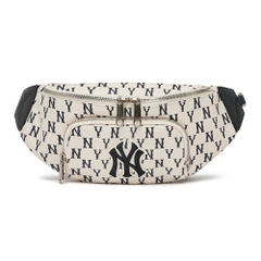 896 -  Túi MLB Monogram Hip Sack New York Yankees - Cream - Túi Bao Tử - Code 3AHSM012N-50CRD [HÀNG CHÍNH HÃNG]