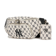 896 -  Túi MLB Monogram Hip Sack New York Yankees - Cream - Túi Bao Tử - Code 3AHSM012N-50CRD [HÀNG CHÍNH HÃNG]