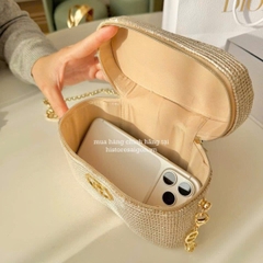2713 - Túi Dior Crystal Gold Woven Gift Party - Dior Beauty Xmas Gift (Gift Hãng Tặng Khách) [HÀNG CHÍNH HÃNG]