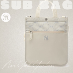 564 -  Túi MLB NY Monogram Sub Bag - Túi Đứng - Trắng Kem - Code 7AUBMD34N 50IVS [HÀNG CHÍNH HÃNG]
