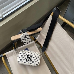 613 -  Túi MLB Korea Monogram Mini Cross Bag New York Yankees D.Cream - 3ACRS012N-50CRD [HÀNG CHÍNH HÃNG]