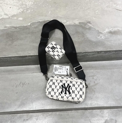 613 -  Túi MLB Korea Monogram Mini Cross Bag New York Yankees D.Cream - 3ACRS012N-50CRD [HÀNG CHÍNH HÃNG]