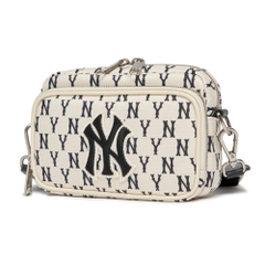 613 -  Túi MLB Korea Monogram Mini Cross Bag New York Yankees D.Cream - 3ACRS012N-50CRD [HÀNG CHÍNH HÃNG]