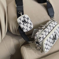 613 -  Túi MLB Korea Monogram Mini Cross Bag New York Yankees D.Cream - 3ACRS012N-50CRD [HÀNG CHÍNH HÃNG]