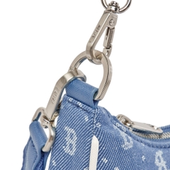 890 -  Túi MLB Diamond Monogram Denim Jacquard Hobo Bag Boston Red Sox L.Sky Blue - Code 3ABQS023N-43SBL [HÀNG CHÍNH HÃNG]