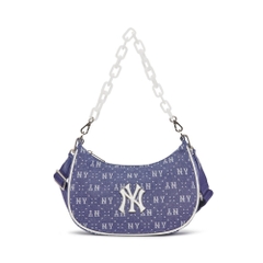 891 -  Túi MLB Diamond Monogram Denim Jacquard Hobo Bag New York Yankees D.Navy - Code 3ABQS023N-50NYD [HÀNG CHÍNH HÃNG]