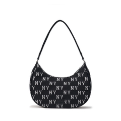 888 -  Túi MLB Monogram Jacquard Hobo Bag New York Yankees - Black - Kẹp nách - Code 3ABQS014N-50BKS [HÀNG CHÍNH HÃNG]