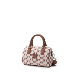 500 -  Túi MLB Korea Monogram Jacquard Boston Bag New York Yankees Brown - Nâu Monogram - Code 3ABWS013N-50CRD [HÀNG CHÍNH HÃNG]