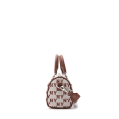 500 -  Túi MLB Korea Monogram Jacquard Boston Bag New York Yankees Brown - Nâu Monogram - Code 3ABWS013N-50CRD [HÀNG CHÍNH HÃNG]