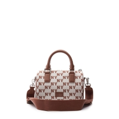 500 -  Túi MLB Korea Monogram Jacquard Boston Bag New York Yankees Brown - Nâu Monogram - Code 3ABWS013N-50CRD [HÀNG CHÍNH HÃNG]